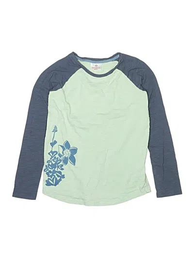 Pre-owned Hanna Andersson Kids' 3/4 Sleeve T-shirt In Teal