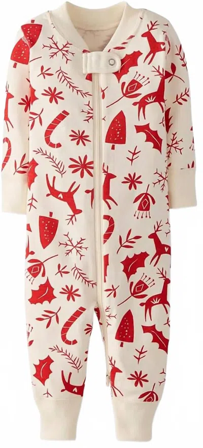 Hanna Andersson Kids' 2-way Zip Sleeper (infant/toddler) Girl's Pajama Sets Poppy Scandicane : 3-6 Months, Cotton In Multi