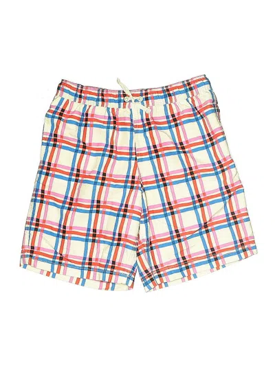 Pre-owned Hanna Andersson Kids' Board Shorts In White