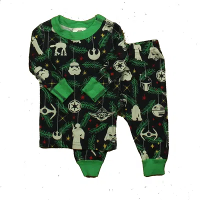 Pre-owned Hanna Andersson Kids' Boys Black Green Star Wars 2-piece Pajamas