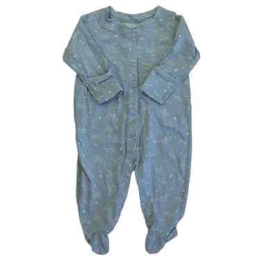 Hanna Andersson Kids' Boys Blue Boats 1-piece Footed Pajamas