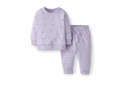 Hanna Andersson French Terry Top Pants Set (infant/toddler/little Kid) Girl's Sets Cute Cats On Soft Violet : 4 Litt