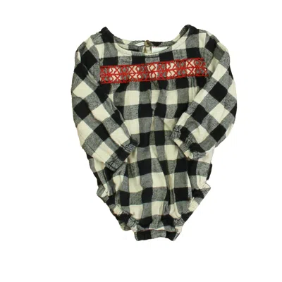 Hanna Andersson Kids' Girls Black White Romper