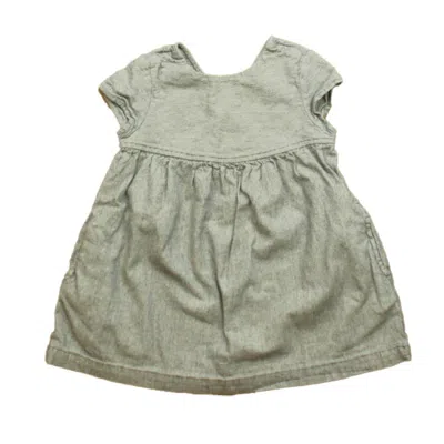 Pre-owned Hanna Andersson Kids' Girls Blue White Dress In Green