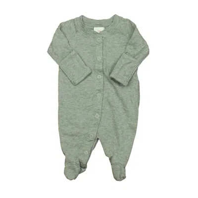 Hanna Andersson Kids' Girls Gray 1-piece Footed Pajamas In Green