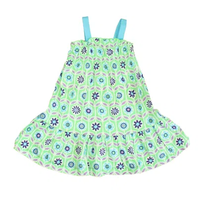 Hanna Andersson Kids' Girls Green Blue Purple Dress In Multi