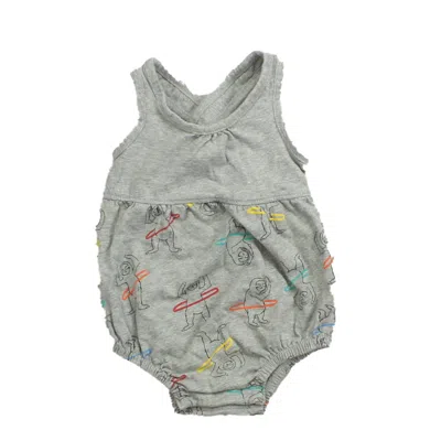 Hanna Andersson Kids' Girls Grey Sloths Romper In Gray