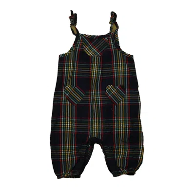 Hanna Andersson Kids' Girls Navy Plaid Jumper In Blue