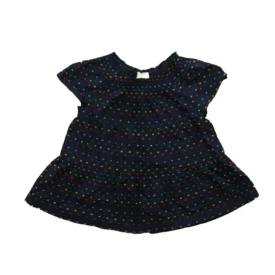 Pre-owned Hanna Andersson Kids' Girls Navy Specks Blouse In Blue