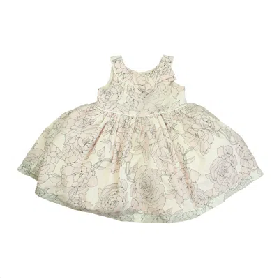Pre-owned Hanna Andersson Kids' Girls Pink Black Floral Dress In Multi