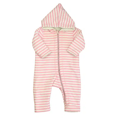 Pre-owned Hanna Andersson Kids' Girls Pink White Stripe Bunting In Multi