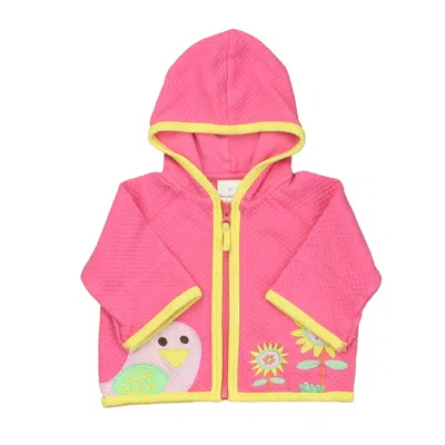 Pre-owned Hanna Andersson Kids' Girls Pink Yellow Cardigan In Multi