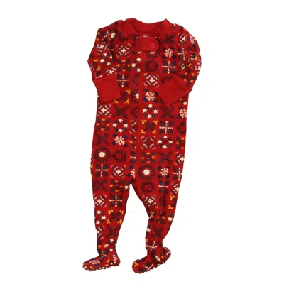 Pre-owned Hanna Andersson Kids' Girls Red White Blue 1-piece Footed Pajamas