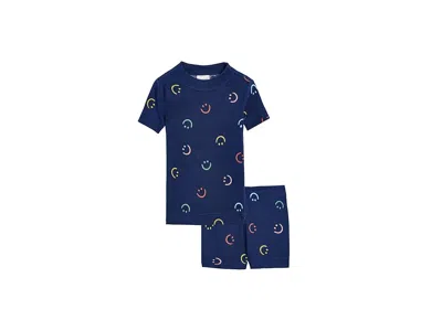 Hanna Andersson Hannajamsa C/ Print Short John Pajamas Set (toddler/little Kid/big Kid) Boy's Pajama Sets Happy Days In Blue