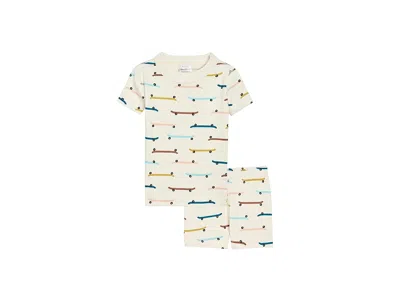Hanna Andersson Hannajamsa C/ Print Short John Pajamas Set (toddler/little Kid/big Kid) Boy's Pajama Sets Longboards In Neutral