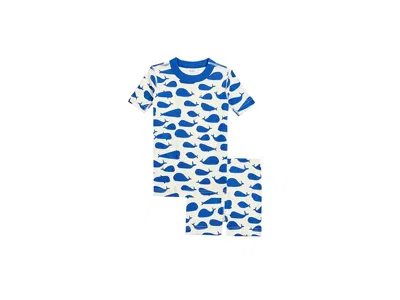 Hanna Andersson Hannajamsa C/ Print Short John Pajamas Set (toddler/little Kid/big Kid) Boy's Pajama Sets Whales: 8  In Blue