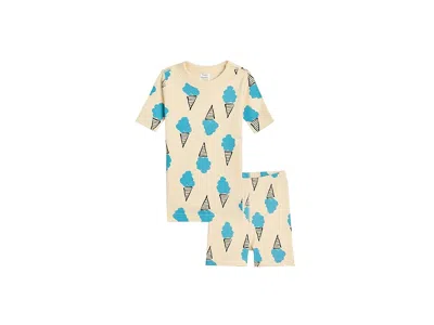 Hanna Andersson Hannajamstm Print Short John Pajamas Set (toddler/little Kid/big Kid) Boy's Pajama Sets Blue Cotton  In Neutral