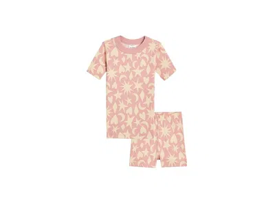 Hanna Andersson Hannajamstm Print Short John Pajamas Set (toddler/little Kid/big Kid) Girl's Pajama Sets Fun Shapes  In Brown