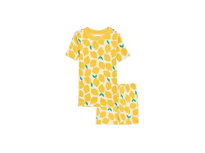 Hanna Andersson Hannajamstm Print Short John Pajamas Set (toddler/little Kid/big Kid) Girl's Pajama Sets Lemon Stand In Yellow
