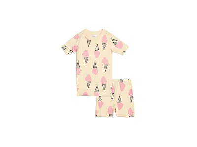Hanna Andersson Hannajamstm Print Short John Pajamas Set (toddler/little Kid/big Kid) Girl's Pajama Sets Pink Cotton In Multi