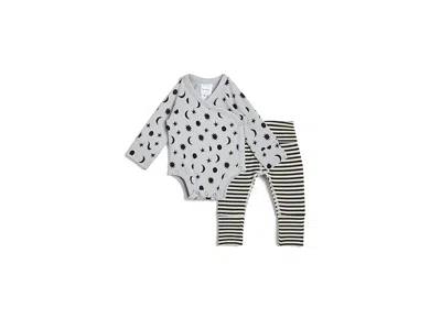 Hanna Andersson Kids' Hannasofttm Wiggle Set (infant) Boy's Clothing Stars And Moon On Tonal Grey: 12-18 Months One Size In Multi