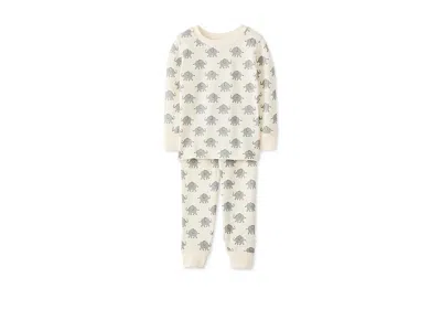 Hanna Andersson Long John Pajama Set In Hannasofttm (infant/toddler/little Kid/big Kid) Girl's Pajama Sets Happy Ele In Neutral