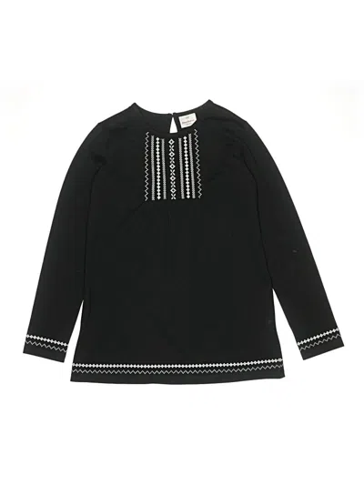 Pre-owned Hanna Andersson Kids' Long Sleeve Blouse In Black
