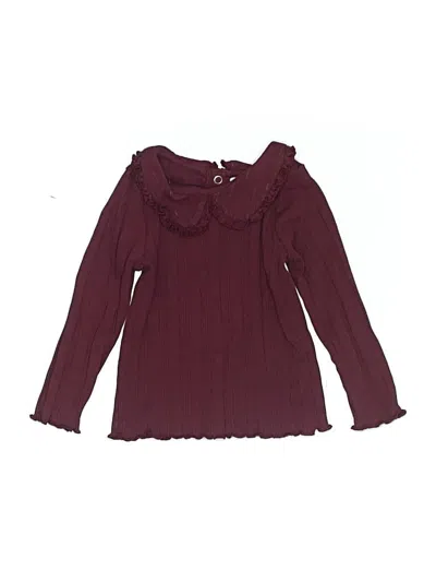Pre-owned Hanna Andersson Kids' Long Sleeve Blouse In Burgundy