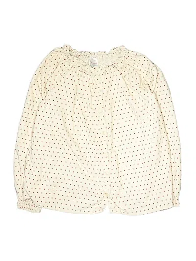 Pre-owned Hanna Andersson Kids' Long Sleeve Blouse In Ivory