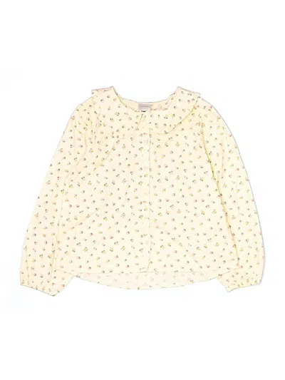 Pre-owned Hanna Andersson Kids' Long Sleeve Blouse In Yellow