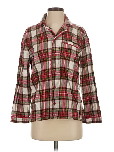 Pre-owned Hanna Andersson Long Sleeve Button Down Shirt In Brown