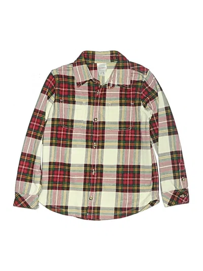 Pre-owned Hanna Andersson Kids' Long Sleeve Button Down Shirt In Green