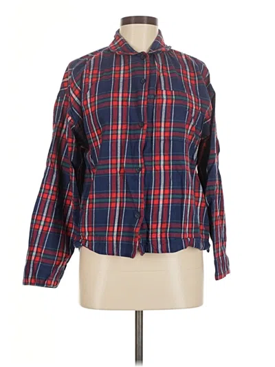 Pre-owned Hanna Andersson Long Sleeve Button Down Shirt In Red