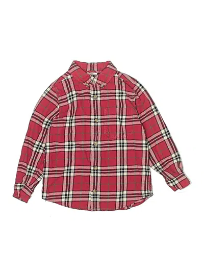 Pre-owned Hanna Andersson Kids' Long Sleeve Button Down Shirt In Red