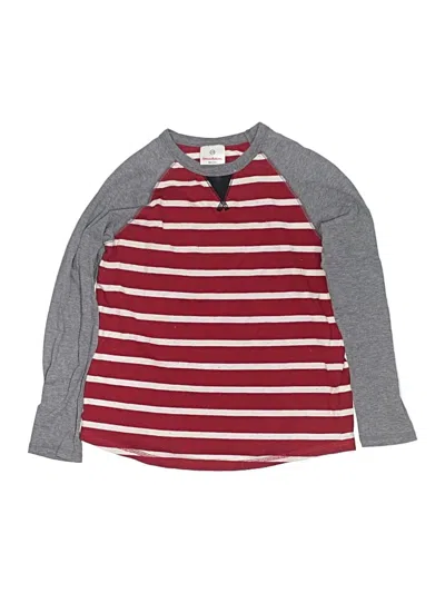 Pre-owned Hanna Andersson Kids' Long Sleeve Henley Shirt In Burgundy