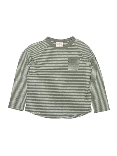 Pre-owned Hanna Andersson Kids' Long Sleeve Henley Shirt In Green
