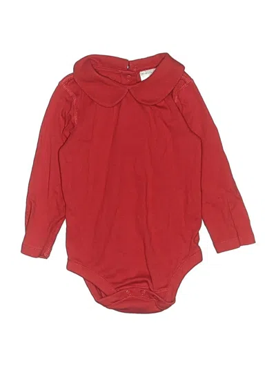 Pre-owned Hanna Andersson Kids' Long Sleeve Onesie In Red