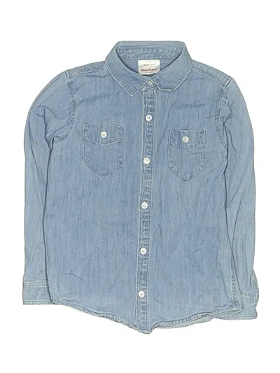 Pre-owned Hanna Andersson Kids' Long Sleeve Polo Shirt In Blue