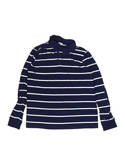 Pre-owned Hanna Andersson Kids' Long Sleeve Polo Shirt In Blue