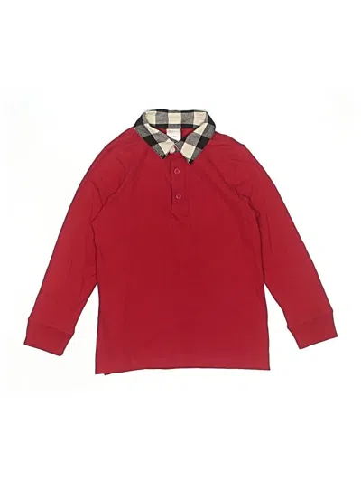 Pre-owned Hanna Andersson Kids' Long Sleeve Polo Shirt In Red