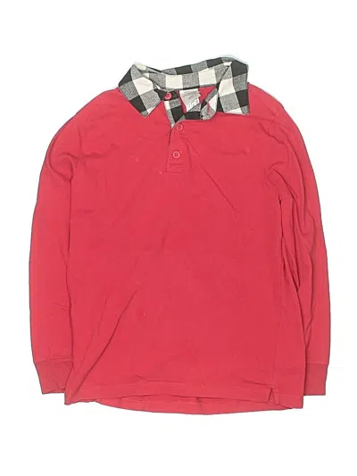 Pre-owned Hanna Andersson Kids' Long Sleeve Polo Shirt In Red