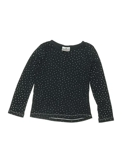 Pre-owned Hanna Andersson Kids' Long Sleeve Top Black Stars Pattern Crew Neck Tops