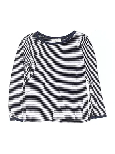 Pre-owned Hanna Andersson Kids' Long Sleeve Top Blue Crew Neck Tops