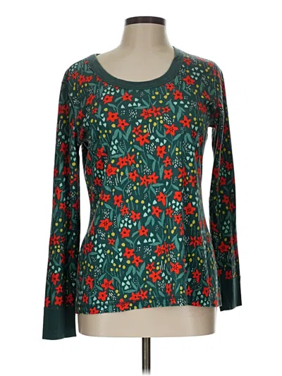 Pre-owned Hanna Andersson Long Sleeve Top Green Boatneck Tops