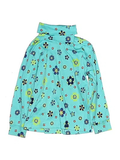 Pre-owned Hanna Andersson Kids' Long Sleeve Turtleneck In Teal