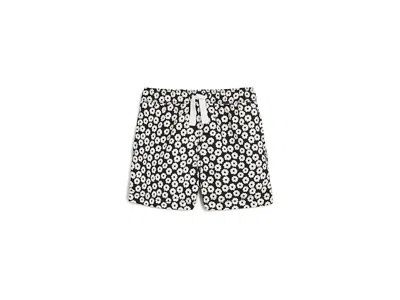 Hanna Andersson Printed Classic Trunks (toddler/little Kid/big Kid) Boy's Swimwear Tiny Blossoms On Black: 6 Big Kid