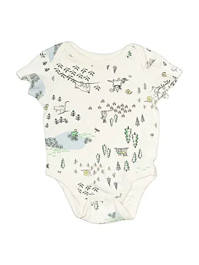 Pre-owned Hanna Andersson Babies' Short Sleeve Onesie In Ivory