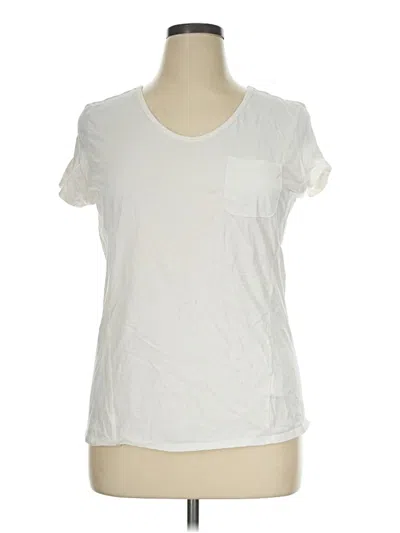 Pre-owned Hanna Andersson Short Sleeve Top Ivory Scoop Neck Tops