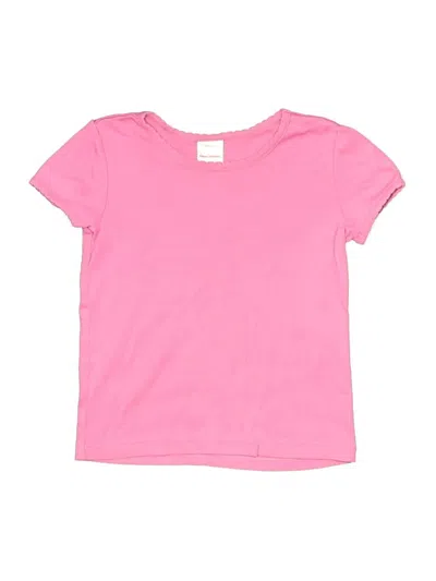 Pre-owned Hanna Andersson Kids' Short Sleeve Top Pink Crew Neck Tops