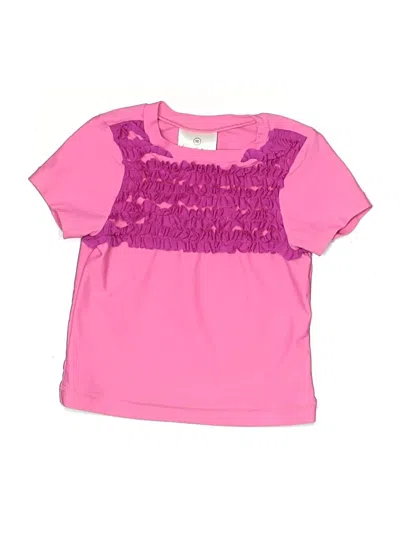 Pre-owned Hanna Andersson Kids' Short Sleeve Top Pink Ruffles Neckline Tops